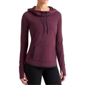Athleta Plum Purple Sentry Cowl Neck Hoodie